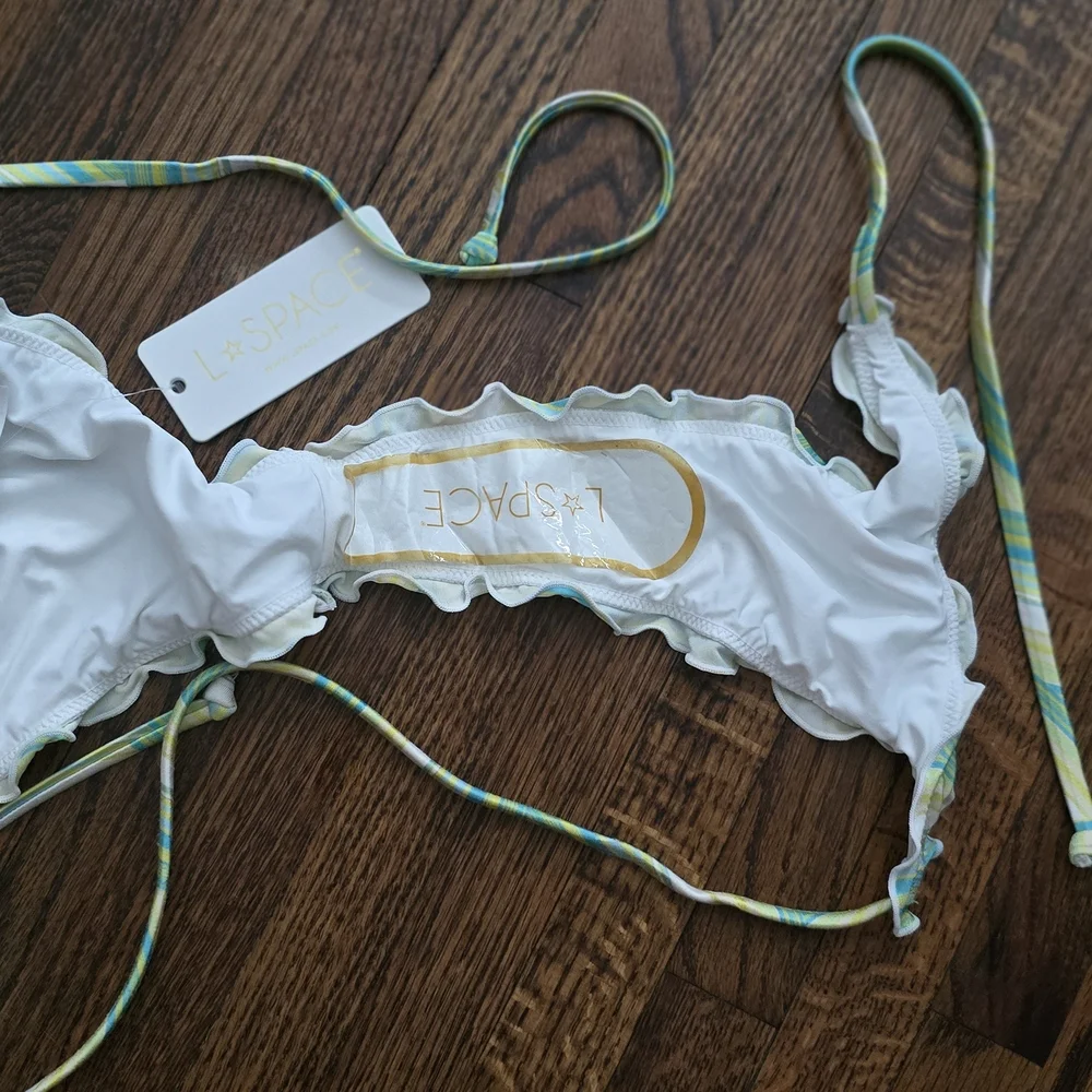 L*Space Striped Bikini Bottom - Green and Yellow